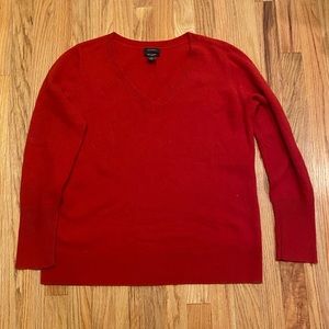 Halogen Nordstrom XL Cashmere Red V Neck Sweater